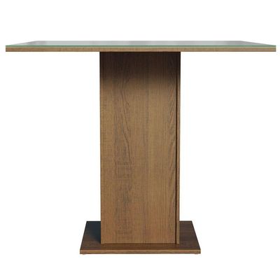 Mesa De Jantar Quadrada Tampo De Vidro Madesa 5363 - Rustic/cinza Rustic/cinza