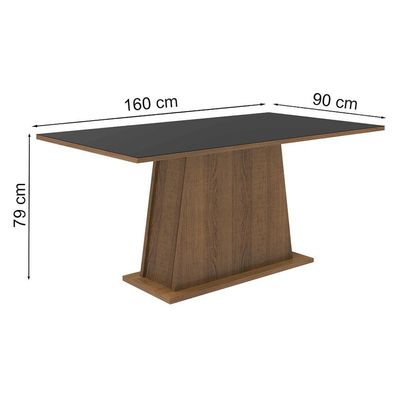 Mesa Retangular Tampo de Madeira Madesa