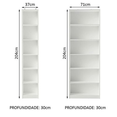 Kit Madesa Estante Livreiro e Estante Livreiro Branco