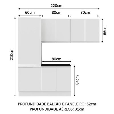 Kit Área Serviço Acordes Glamy Armário Balcão Torre Madesa