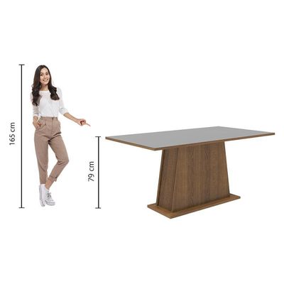 Mesa De Jantar Retangular Tampo De Madeira 5364 Madesa
