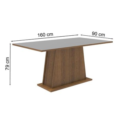 Mesa De Jantar Retangular Tampo De Madeira 5364 Madesa