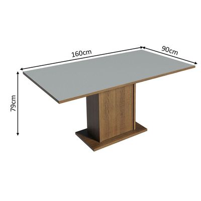 Mesa De Jantar Retangular Tampo De Madeira Madesa 5363 - Rustic/cinza Rustic/cinza