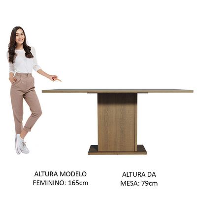 Mesa De Jantar Retangular Tampo De Madeira Madesa 5363 - Rustic/cinza Rustic/cinza
