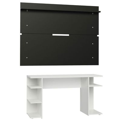 Mesa Gamer Madesa e Painel para TV até 65 Polegadas Branco