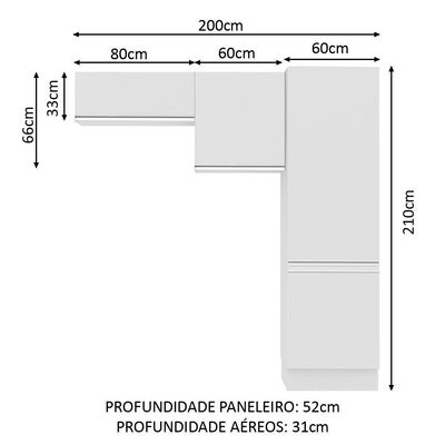Kit Área Serviço Acordes Glamy MDF 2 Armários 1 Torre Madesa