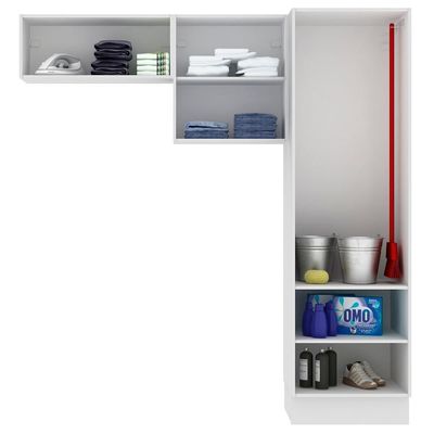 Kit Área Serviço Acordes Glamy MDF 2 Armários 1 Torre Madesa