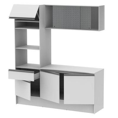 Cozinha Compacta Topazio com Balcão e Tampo Branco Madesa