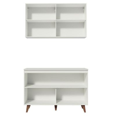 Kit Reims com Armário Aéreo e Balcão Branco Madesa