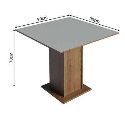 Mesa De Jantar Quadrada Tampo De Madeira Madesa 5363 - Rustic/cinza Rustic/cinza