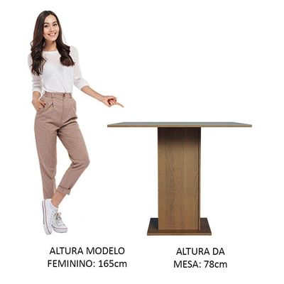 Mesa De Jantar Quadrada Tampo De Madeira Madesa 5363 - Rustic/cinza Rustic/cinza