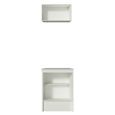 Kit Área De Serviço 60 Cm Com Armário E Balcão Branco/preto
