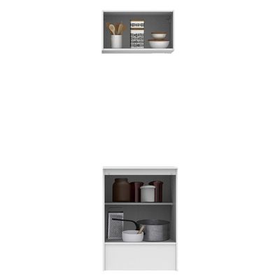 Kit Topázio 60cm 2 Portas Aéreo Balcão Branco Madesa