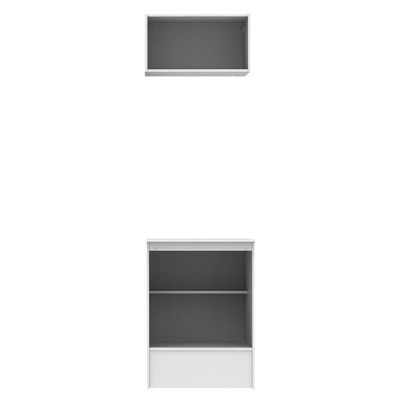 Kit Topázio 60cm 2 Portas Aéreo Balcão Branco Madesa