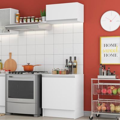 Kit Topázio 60cm 2 Portas Aéreo Balcão Branco Madesa
