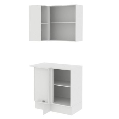 Kit Canto Reto Smart MDF 2 Portas Nicho Rustic Crema Madesa