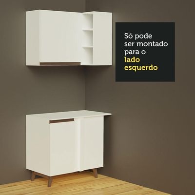 Cozinha Completa de Canto Reims Branco Madesa