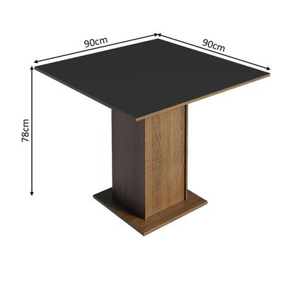Conjunto Sala De Jantar Mesa Tampo De Madeira 4 Cadeiras Rustic/preto Samara Madesa