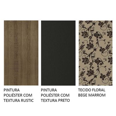 Conjunto Sala De Jantar Mesa Tampo De Madeira 4 Cadeiras Rustic/preto/bege Marrom Samara Madesa