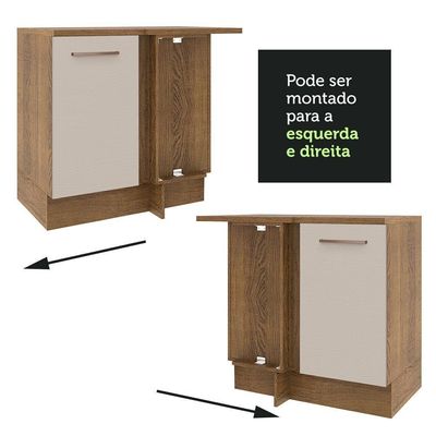Balcão De Canto 1 Porta Agata Madesa Rustic/crema