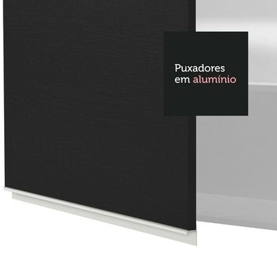 Armário Aéreo 70 Cm 2 Portas Branco/preto Glamy Madesa Branco/preto