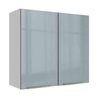 Armário Aéreo 70 Cm 2 Portas Branco/cinza Lux Madesa Branco/cinza