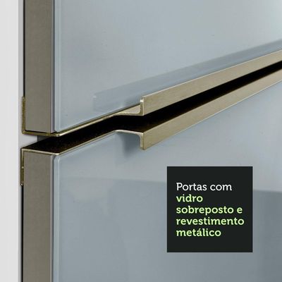 Armário Aéreo 70 Cm 2 Portas Branco/cinza Lux Madesa Branco/cinza
