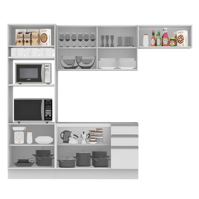 Cozinha Compacta Glamy Marselha 8 Portas 3 Gavetas Madesa
