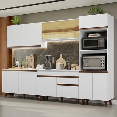 Armário de Cozinha Reims 310001 com Balcão e Tampo Branco