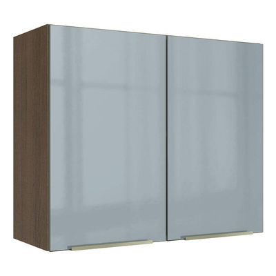 Armário Aéreo Madesa Lux 80 Cm 2 Portas Rustic/cinza