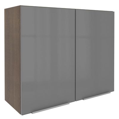 Armário Aéreo Madesa Lux 80 Cm 2 Portas Rustic/cinza