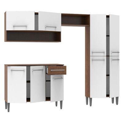 Cozinha Compacta Emilly com Armário e Balcão Branco Madesa