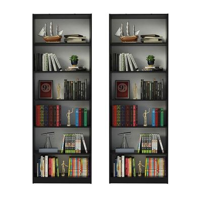 Kit com 2 Estantes Livreiro 6908 Preto