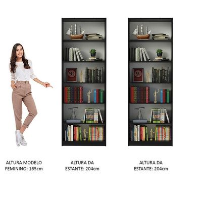 Kit com 2 Estantes Livreiro 6908 Preto