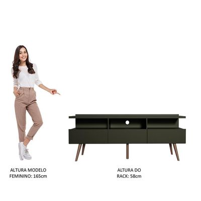 Rack para TV Londres com Pés Retrô Preto Madesa
