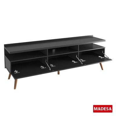 Rack para TV Londres com Pés Retrô Preto Madesa