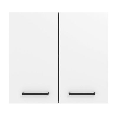 Armário Aéreo 70 Cm 2 Portas Rustic/branco Rustic/branco