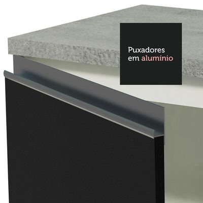 Armário De Cozinha 270cm Branco/Preto 13 Branco/Preto