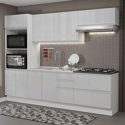 Cozinha Completa Mdf Madesa Acordes Frentes Branco Brilho