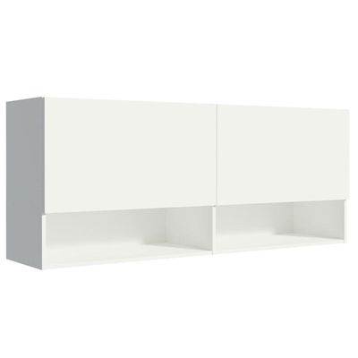 Armário Aéreo Para Escritório Com Nicho E Prateleira 120cm Branco Madesa Branco