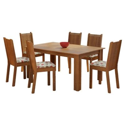 Conjunto Sala de Jantar Analu Mesa c/ 6 Cadeiras Madesa