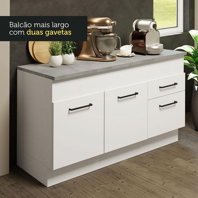 Cozinha Compacta 150001 Com Armário E Balcão Branco Branco