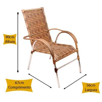 Kit 6 Cadeiras E Mesa Vênus Churrasco Trama Capuccino