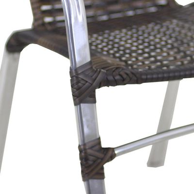 Conjunto De 6 Cadeiras E Mesa Floripa Em Alumínio Trama Argila