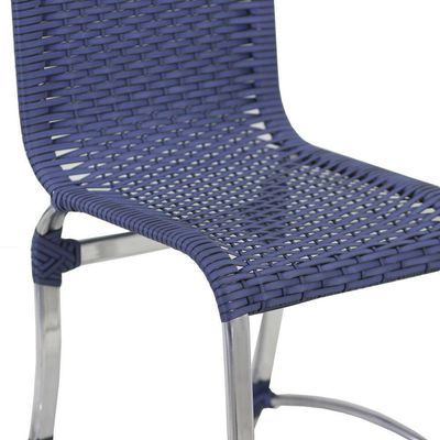 10 Cadeiras Haiti E Mesa De Jantar 240x100 Alumínio Trama Azul Dark