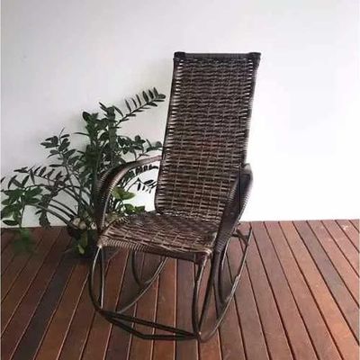 Cadeira Balanço Sem Mola Fibra Sintética Trama Original Argila