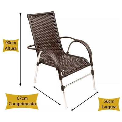 Jogo 6 Cadeiras E Mesa De Centro Vênus Trama Original Tabaco