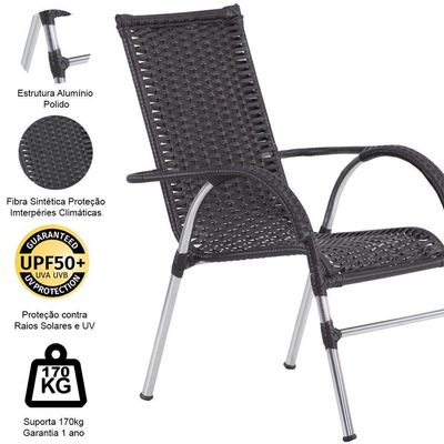 Cadeira Vênus Jardim Lazer Piscina Trama Original Tabaco