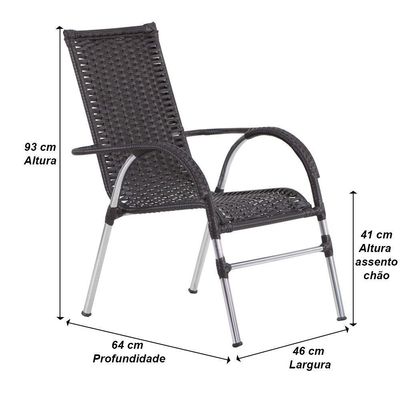 Cadeira Vênus Jardim Lazer Piscina Trama Original Tabaco