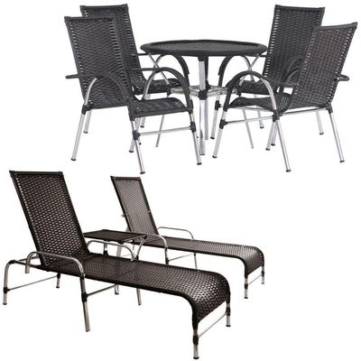 4 Cadeiras E Mesa, 2 Espreguiçadeiras E Mesa Trama Original Tabaco